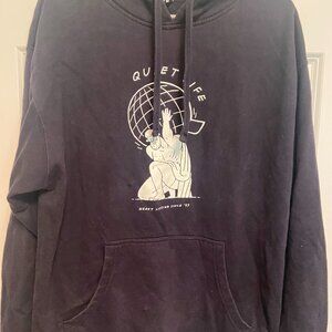 The Quiet Life/ Men's Sweatshirt with lined hood.